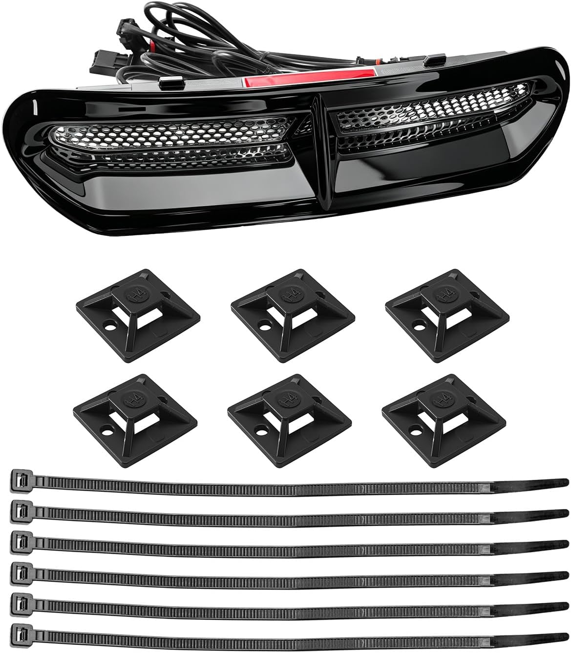 Motorcycle LED Fairing Vent Light Fit for Harley Touring Street Glide/Electra Glide/Tri Glide 2014-2023, Front Fairing Vent Accent DRL & Turn Signal Light Black