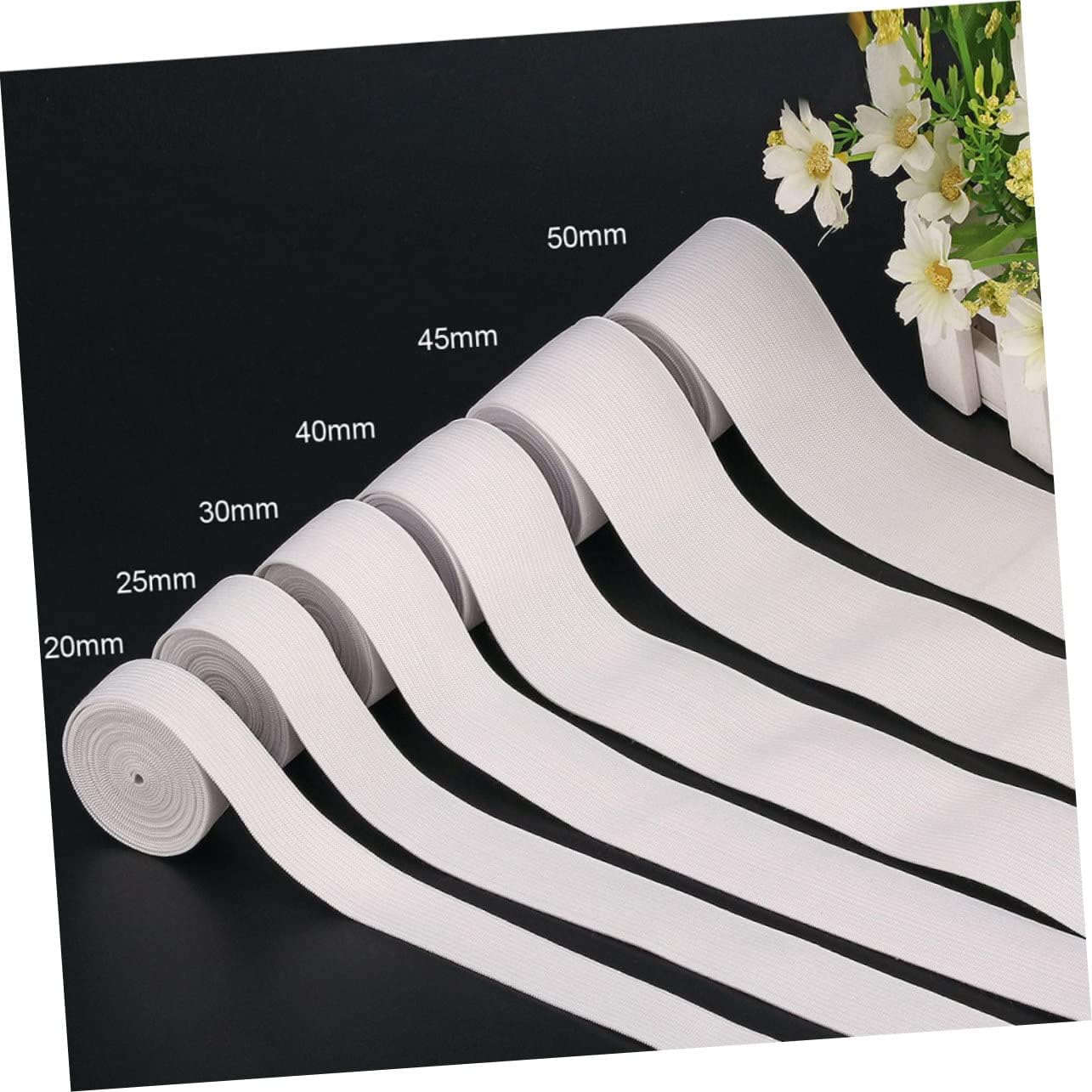1Roll Knitting Elastic Band Flat Sewing Elastic for Clothing Accessories Durable Breathable Webbing for DIY Projects Wigs Pants Sportswear Skirts