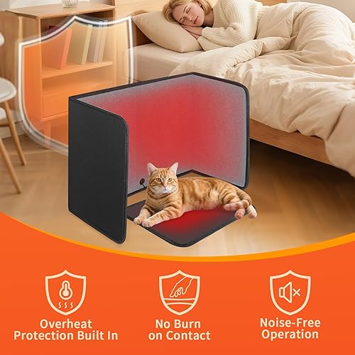 Miniatura 4 de Calentador para debajo del escritorio, calentador de espacio silencioso para oficina con temporizador, 8 niveles de temperatura, apagado automático,