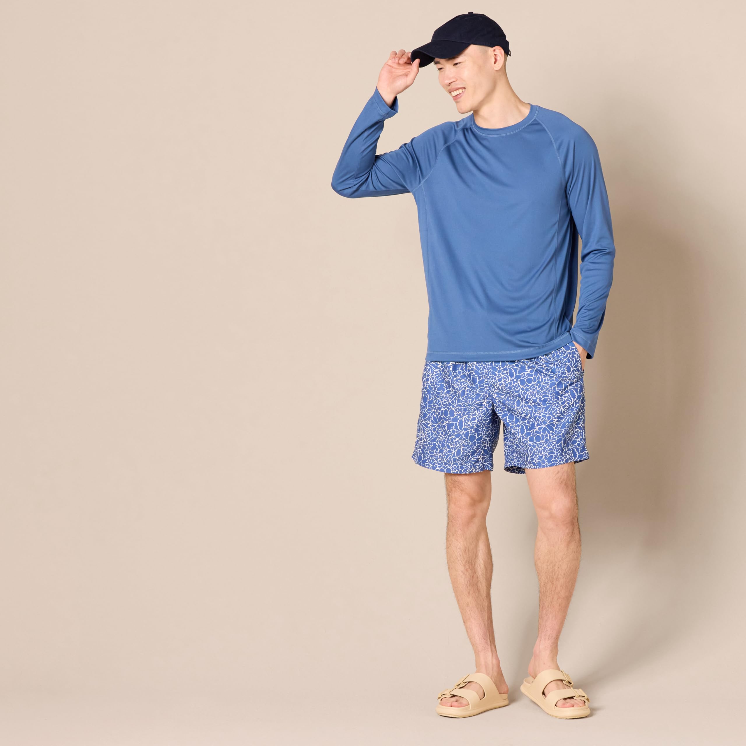 Amazon Essentials Hombre Camiseta de Bañador, de Secado Rápido y Manga Larga