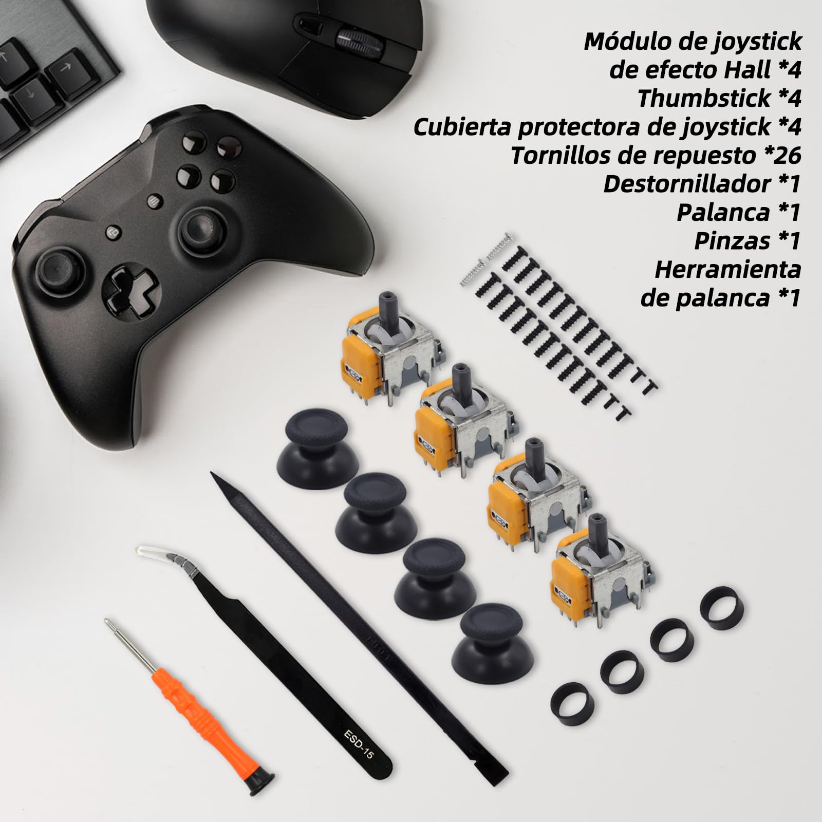 Estos palos de efecto Hall son compatibles con los controladores de PS5 y reemplazan con precisión joysticks rotos o desgastados. Ideal para un control preciso y una experiencia de juego mejorada.