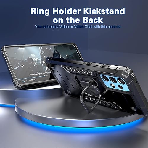 Miniatura 4 de IDYStar Funda para Galaxy A52 5G con protector de pantalla, funda para Galaxy A52 5G, a prueba de caídas a prueba de golpes con soporte de montaje