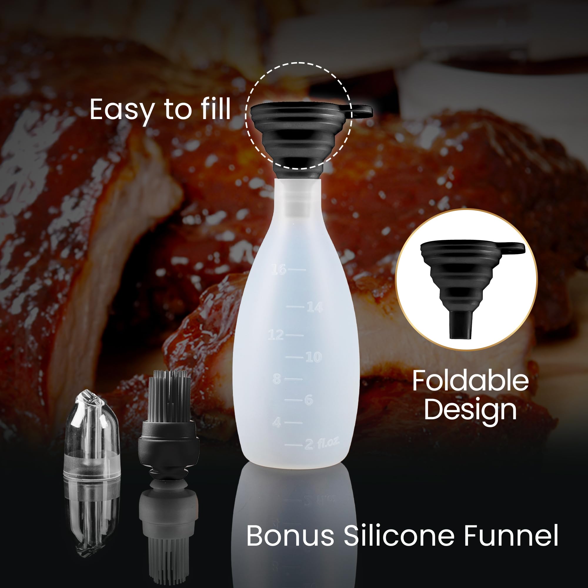 3 Pièces Brosse à Bouteille D'Huile Silicone Pour Barbecue Et Cuisine - Badigeonner Résistant Chaleur