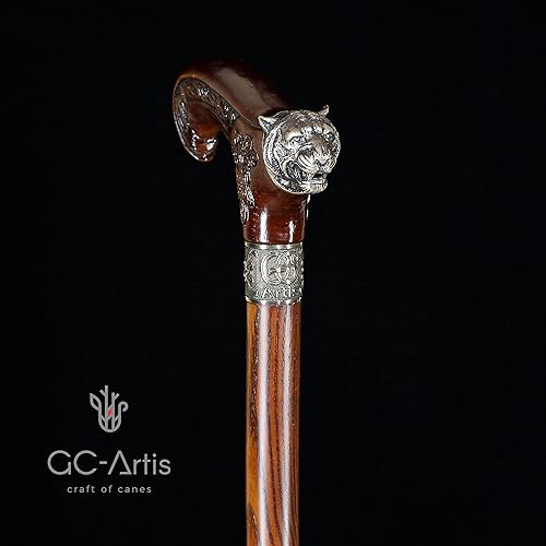 Miniatura 6 de GC-Artis - Bastón de madera para caminar, hecho a mano, cómodo agarre, bastones para hombres y mujeres, elegante bastón Derby