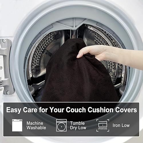 Miniatura 9 de Fundas de cojín de sofá con aspecto de cuero, juego de fundas de asiento de sofá, protector de muebles para sillón seccional, sofá biplaza para