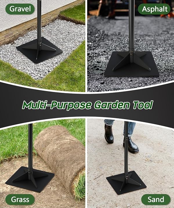 Ansionsol Thickened Garden Steel Tamper with 47 inch Adjustable Handle & Rubber Grip, 10"x10" Heavy Duty Soil Tamper Tool for Ground & Gravel Leveling, Steel Dirt Compactor for Yard, Sand, Driveway by Ansionsol - Image 11
