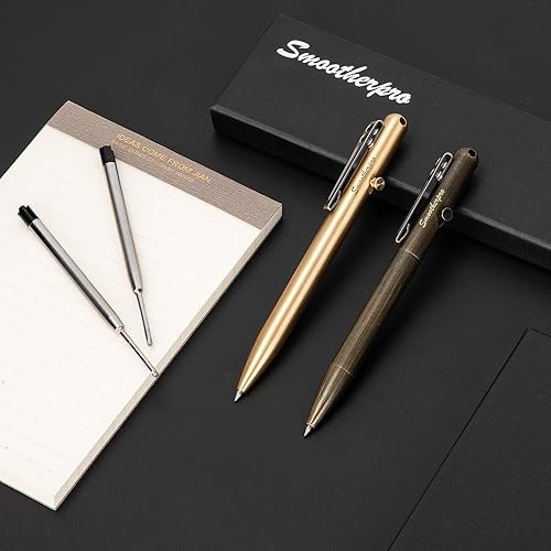 Miniatura 4 de SMOOTHERPRO Bolígrafo de acción de latón macizo compatible con Parker con clip de bolsillo de acero inoxidable para Tremor Parkinson Arthritic GIft