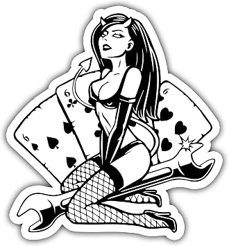 3PCS Rockabilly Girl Devil Sticker for Adult Laptop Skateboard Motorcycle Car Bike Luggage Trolley Case Decoration Waterproof Decals 3in