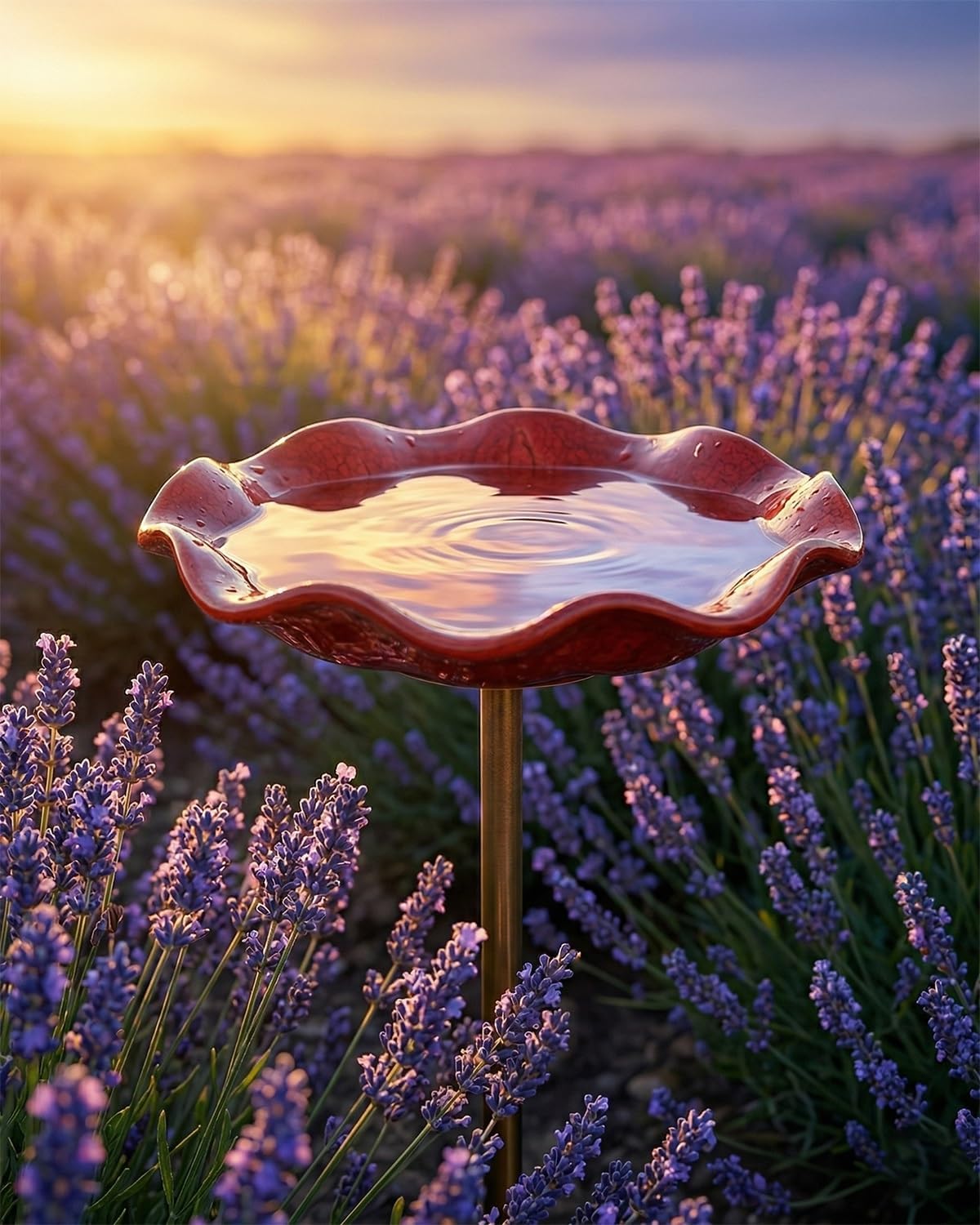 Metal Flower Garden Stakes Bird Baths Outdoors Birds Water Bowl Bee Watering Station Stake Creative Butterfly Water Decorative Outdoor Yard Art Pollinator Handmade Shaped Outside Decor Gift(6pcs)
