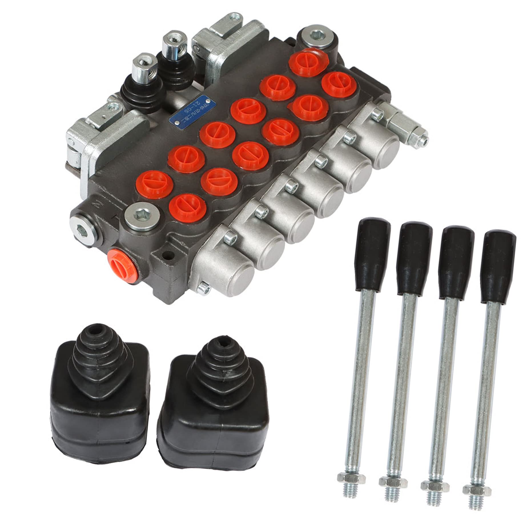 Hydraulisches Wegeventil mit 2 Joysticks, 6 Spulen, 11 gpm, 3625 psi, SAE-Anschlüsse, doppeltwirkendes Hydraulikventil für Traktoren, Lader, Tanks, Lader, Holzspalter