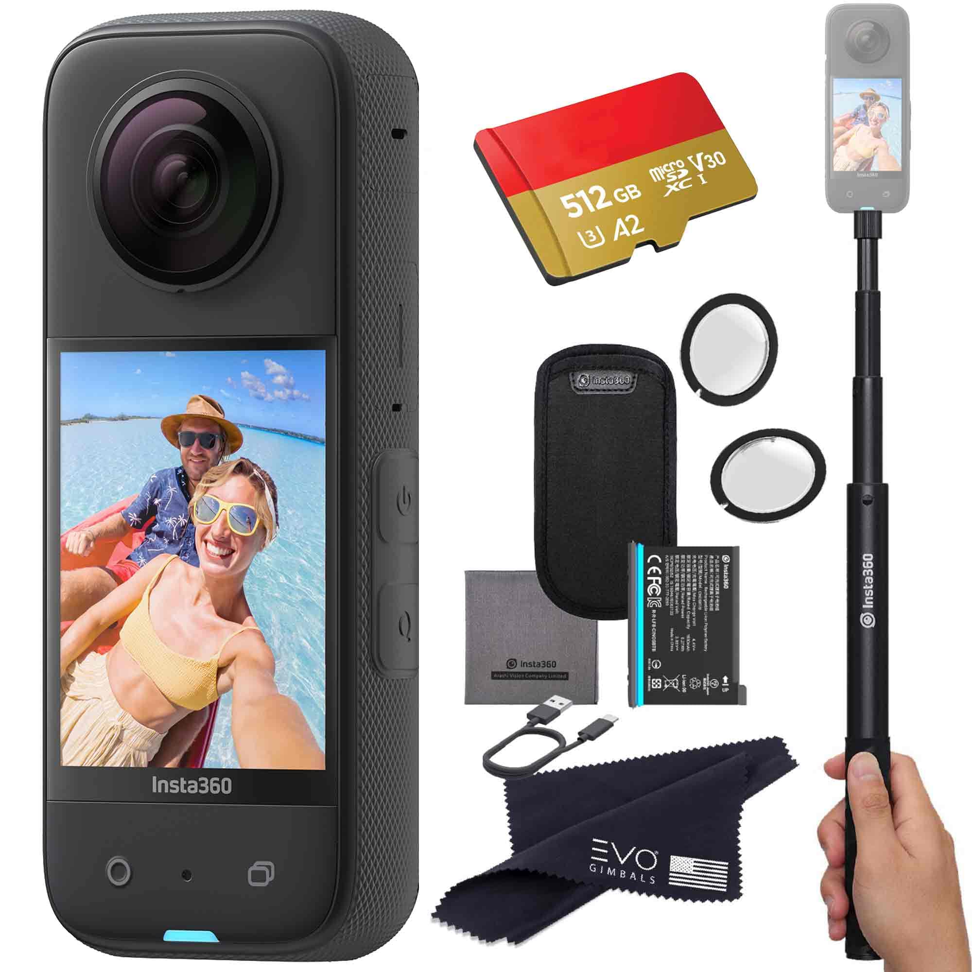 Insta360 X3 - Waterproof 360 Action Camera with 1/2" 48MP Sensors, 5.7K 360 HDR Video, 72MP 360 Photo, 4K Single-Lens, 2.29" Touchscreen, AI Editing |Bundle Includes Selfie Stick,Lens Guard&512GB-picture-12