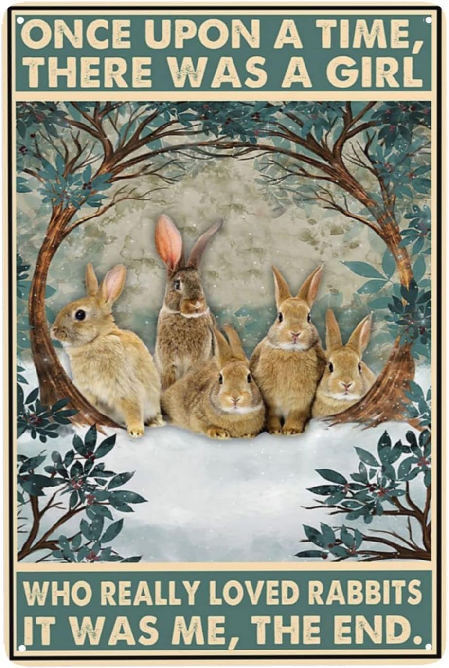 Nuboxx Girls Vc-15 Just A Who Love Rabbits Easter Bunny Lovers Aluminum Weatherproof Metal Sign Novelty And Fun Home Bathroom Patio Bar Poster Decorative Tin Sign Man Cave 8X12 Inches