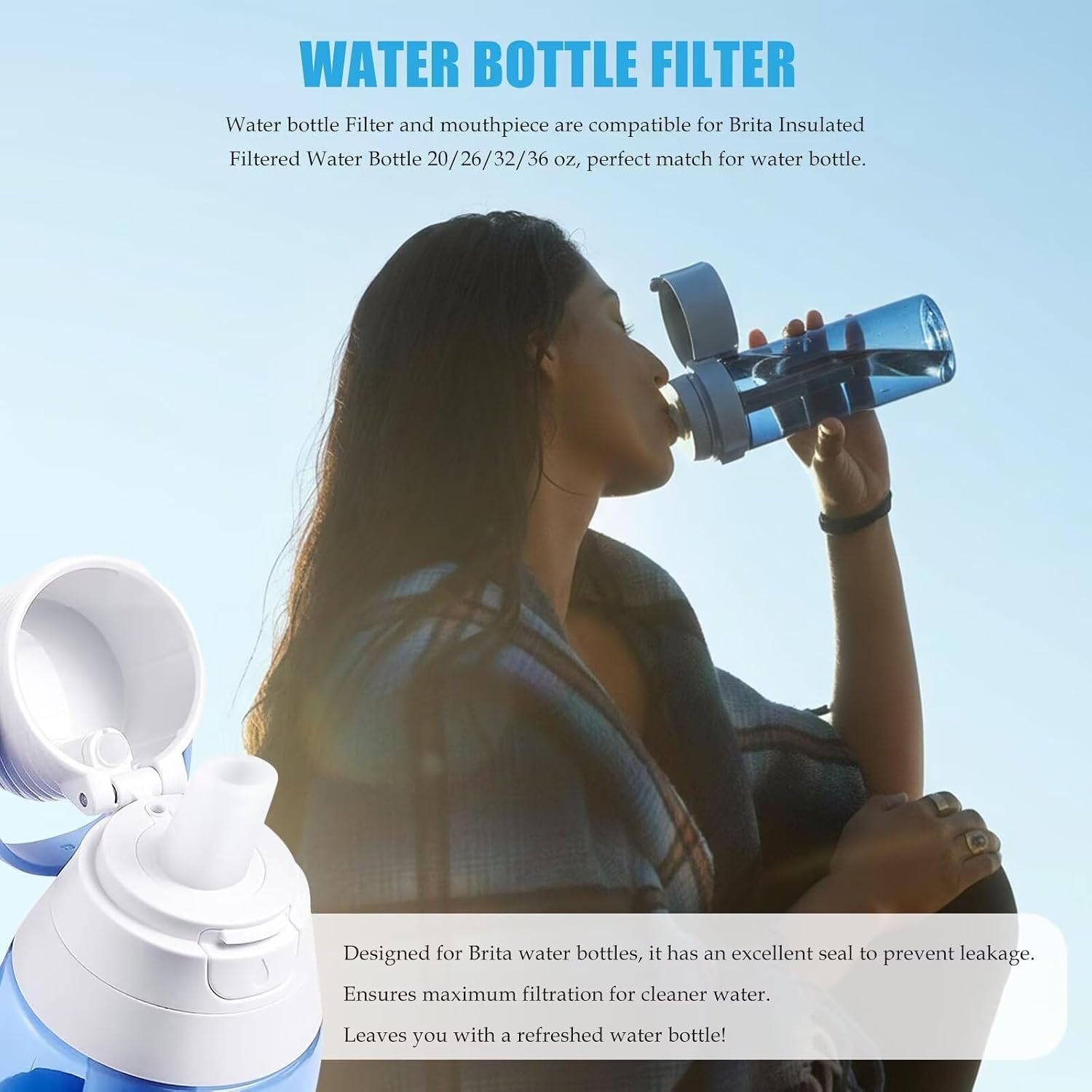 Xspeedonline for Brita Filter Bottle Parts Replacement - 3 Silicone Mouthpieces & 4 Filter Inserts