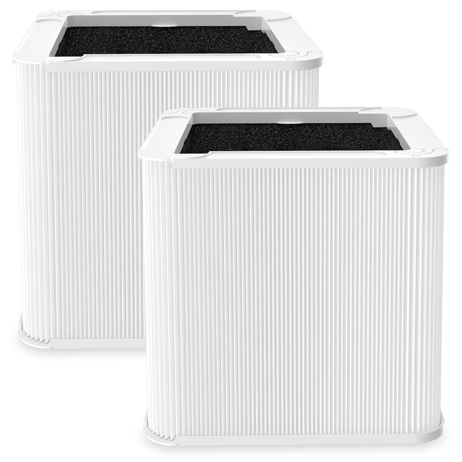2 Pack 211+ Replacement Filter Compatible with Blueair Blue Pure 211+ Air Purifi-er, Foldable Particle & Activated Carbon Filter, True HEPA Filter