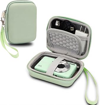 Digital Camera Case for CAMKORY/for Kodak Pixpro FZ45 FZ55/for VAHOIALD/for Sony DSCW800 830/ for Canon PowerShot 180 190, Vlogging Cameras Bag Storage Holder for Accessories-Green
