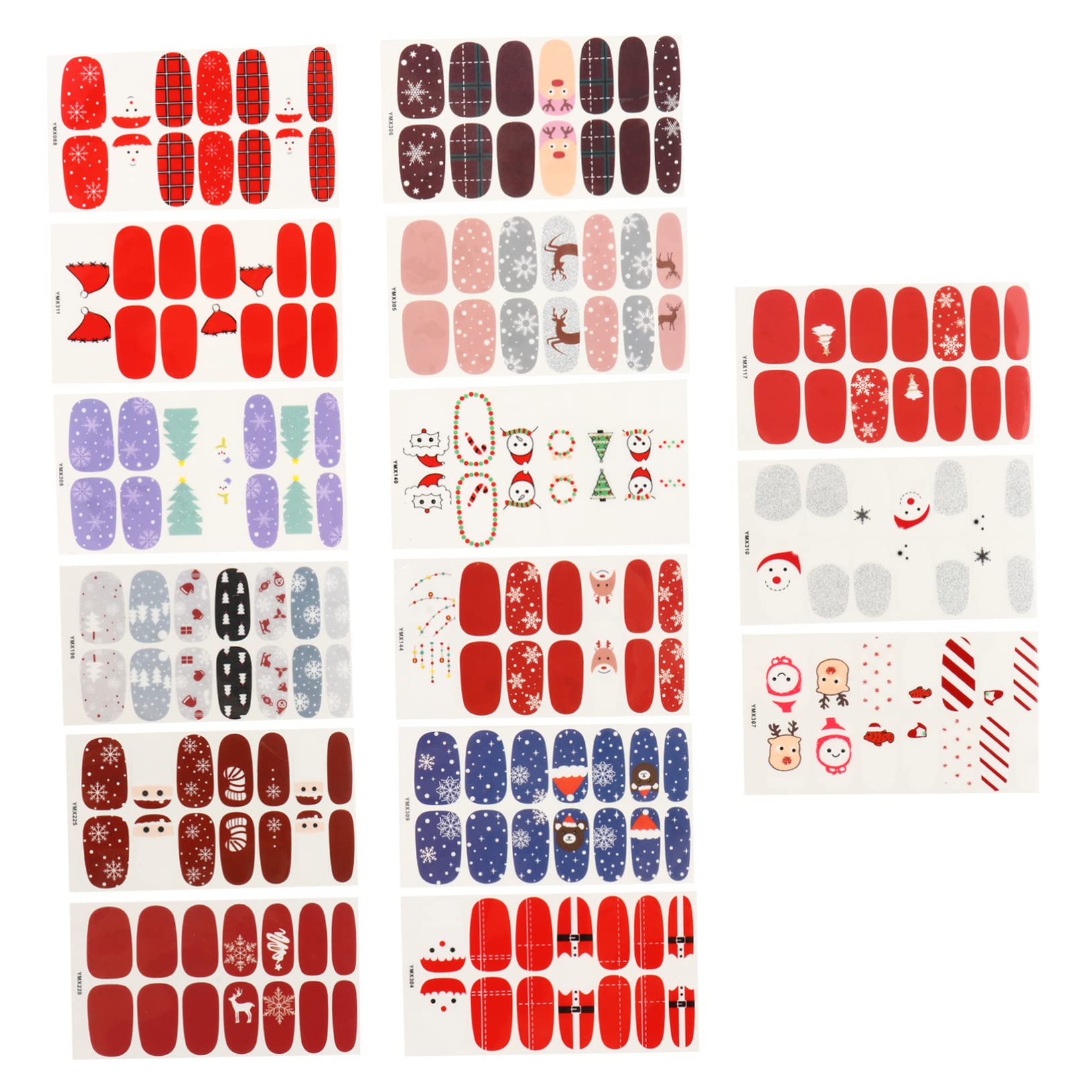 FRCOLOR 2 Set Adesivi Per Unghie Natalizi Adesivi Unghie Natale Per ie Natale Per Smalto Natalizi Decorazioni Per ie Adesivo Per ie Carta 15 Fogli * 2