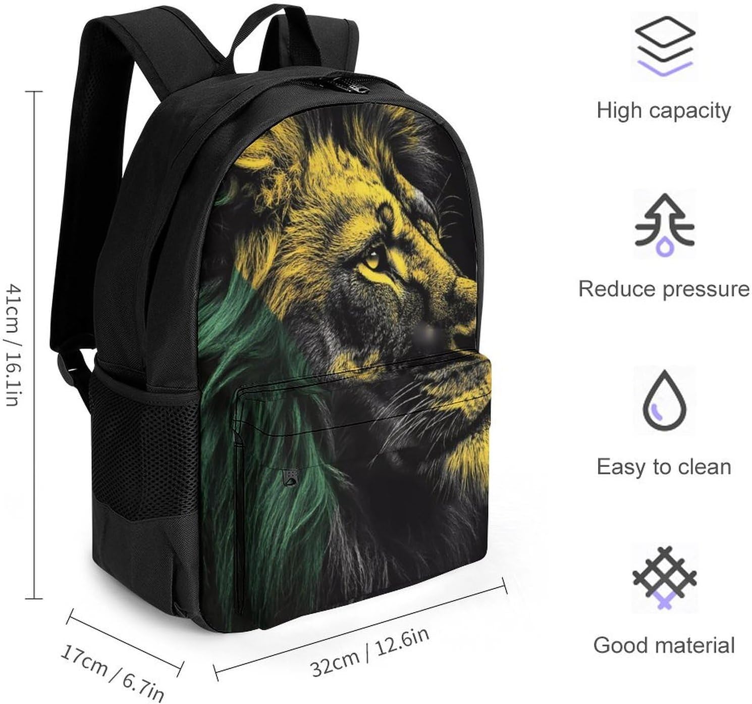 Jamaican Flag And Lion Laptop Backpack for Men Women Fashion Computer Bag Business Travel Daypack
