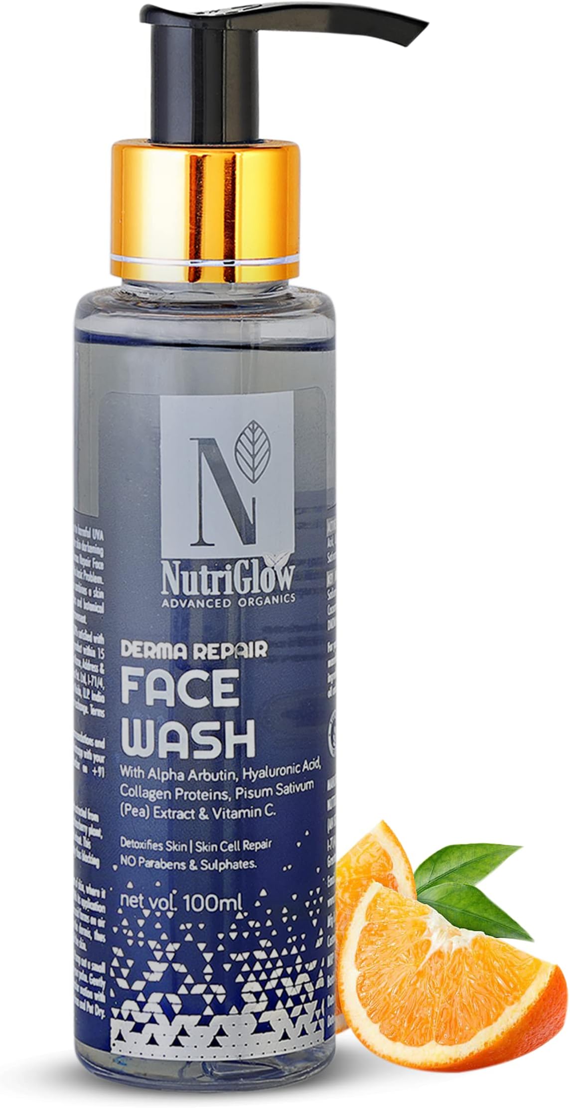 NUTRIGLOWAdvanced Organics Derma Repair Face Wash For Repair Cells, Skin Lighting, Soft & Supple Skin, Remove Dead Skin Cells, Clear Skin Impurities, 100ml