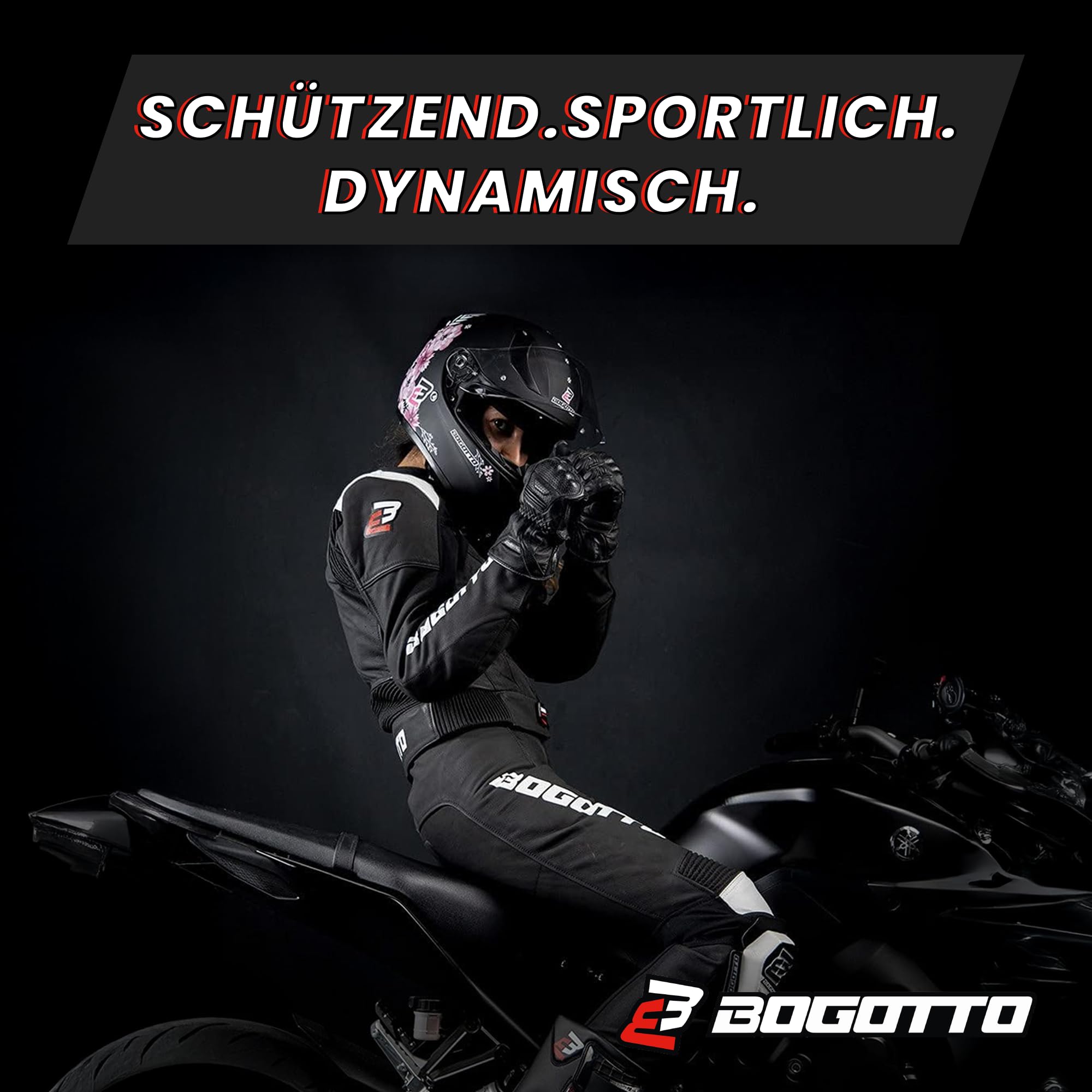 Bogotto Losail 2-Teiler Damen Motorrad Lederkombi, schwarz, 36