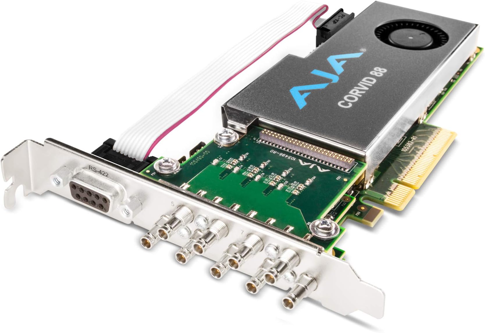 AJA CRV88-9-T-R0 2 Gen PCIE 8 Channel I/O card/4K Capable/Tall (Standard) PCIe Bracket/Cables Included