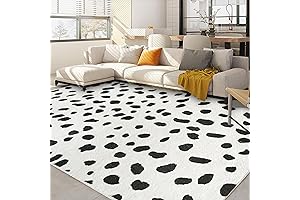 Poowe Black and White Spots Rug - Vibrant Polka Dot Style for Modern Decor