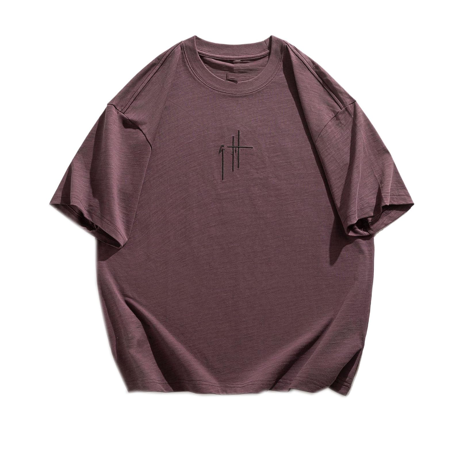 Herren Baumwoll T-Shirt Sommer Japanisch Stil Locker Kurzarm Oberteil