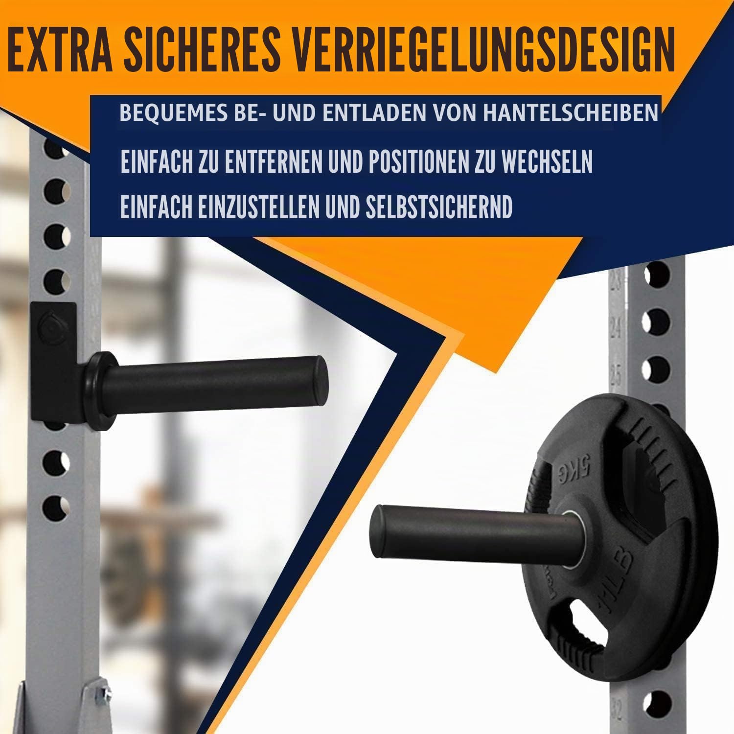 Yes4All Hantelscheibenhalter Befestigung, Hantelscheibenaufbewahrung für Power Rack/Power Cage 2x2 & 3x2 inch - Passend für 2 Zoll Olympische Hantelscheiben