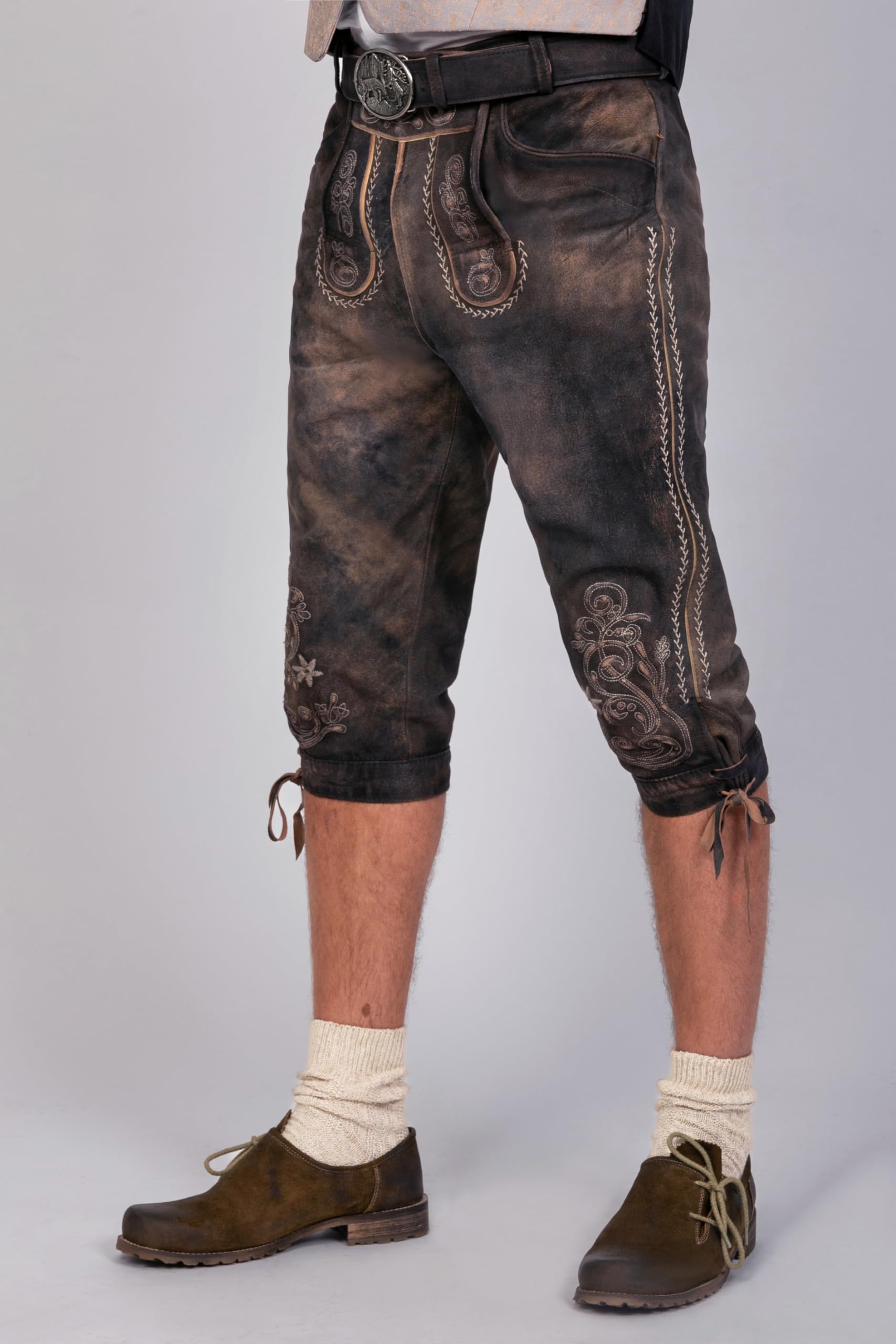 Edelnice Trachtenmode hochwertige Kniebund Trachtenlederhose aus Ziegenleder Alex Gr. 44-64