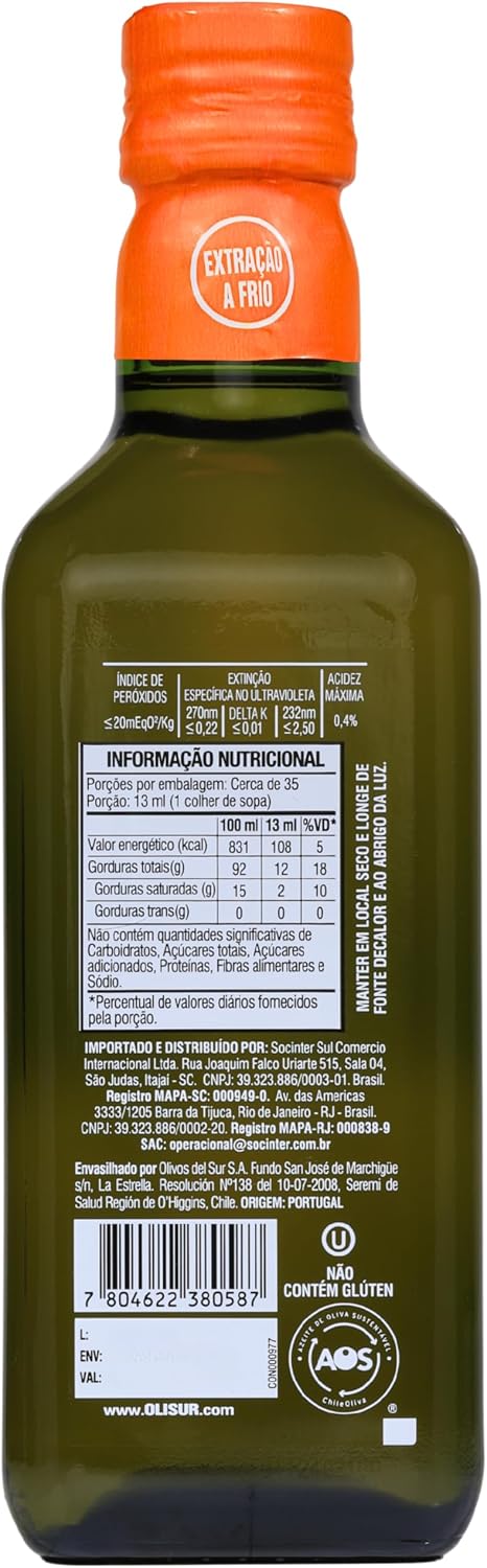 O-LIVE & Co, Azeite de oliva extra virgem, Chileno, vidro, 450ml O-LIVE & Co, Azeite de oliva extra virgem, Chileno, vidro, 450ml