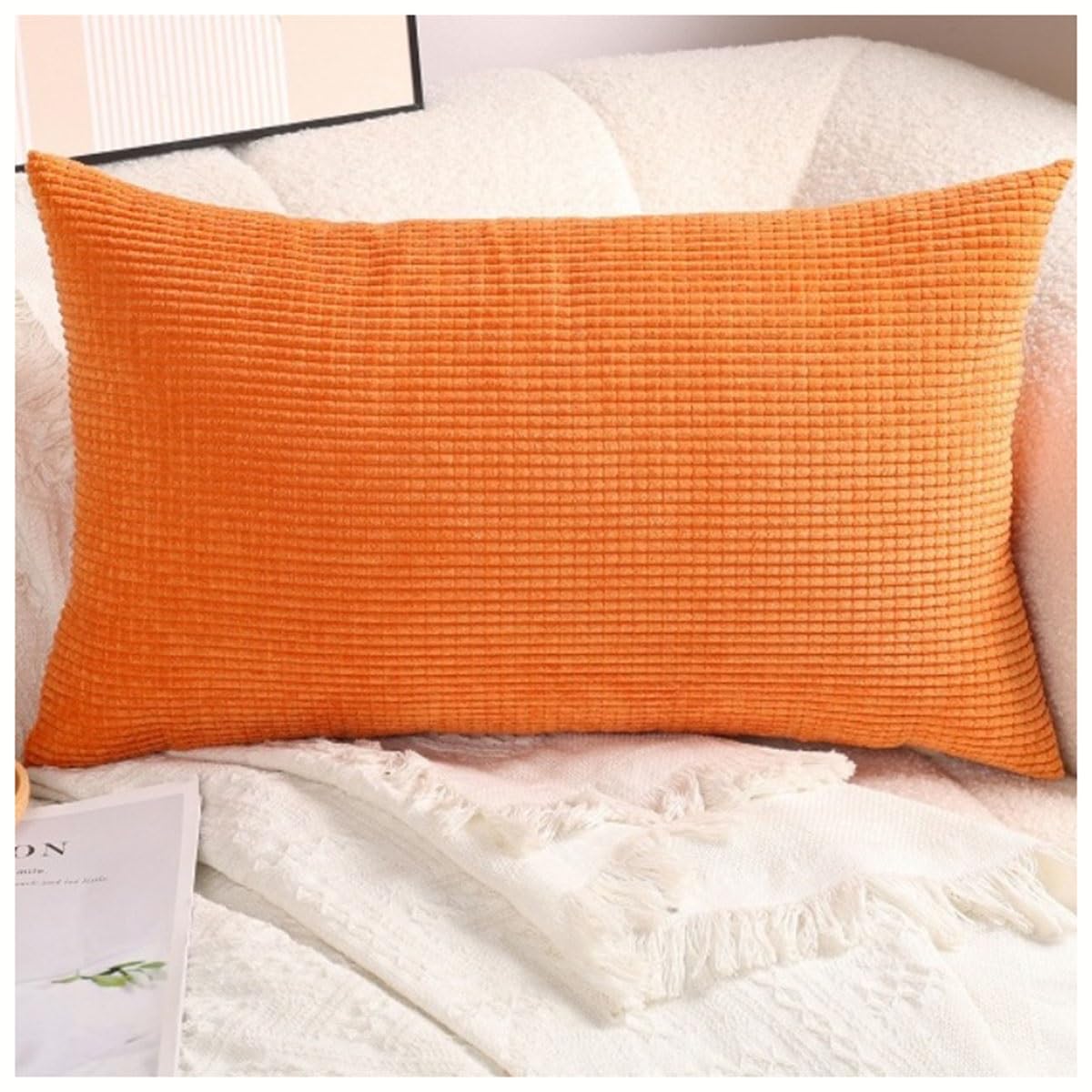 Swj-Swjssb #14 Decorative Cushion Covers Rectangle Throw Pillow Covers With Zip,Soft Corduroy Pillowcases For Living Room Couch Sofa Bed Pillows Protector Cover (Color : Size : 35X65 Cm (1Pc))