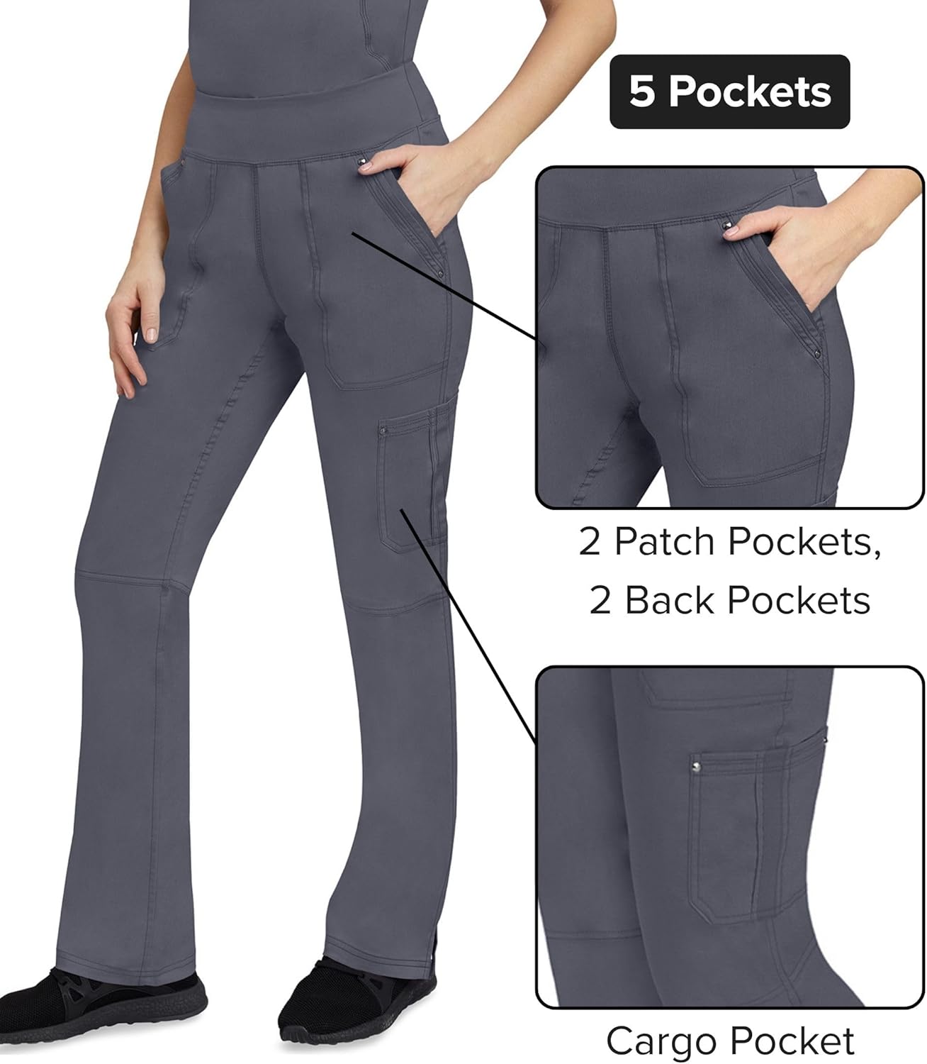 Healing Hands Women's Scrub Pant Tori Cargo Bottoms with 5 Pockets and 2-Way Stretch Fabric 9133