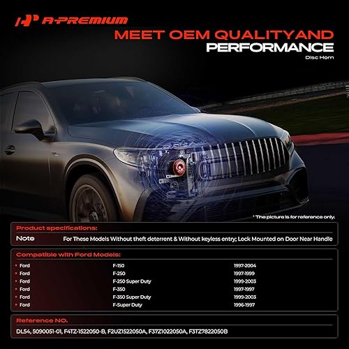 Miniatura 2 de A-Premium Juego de cilindros y llaves para cerradura de puerta compatible con Ford F-150 F-250 F-350 F-450 F-550 F-650 F-750 F-800 Econoline Club