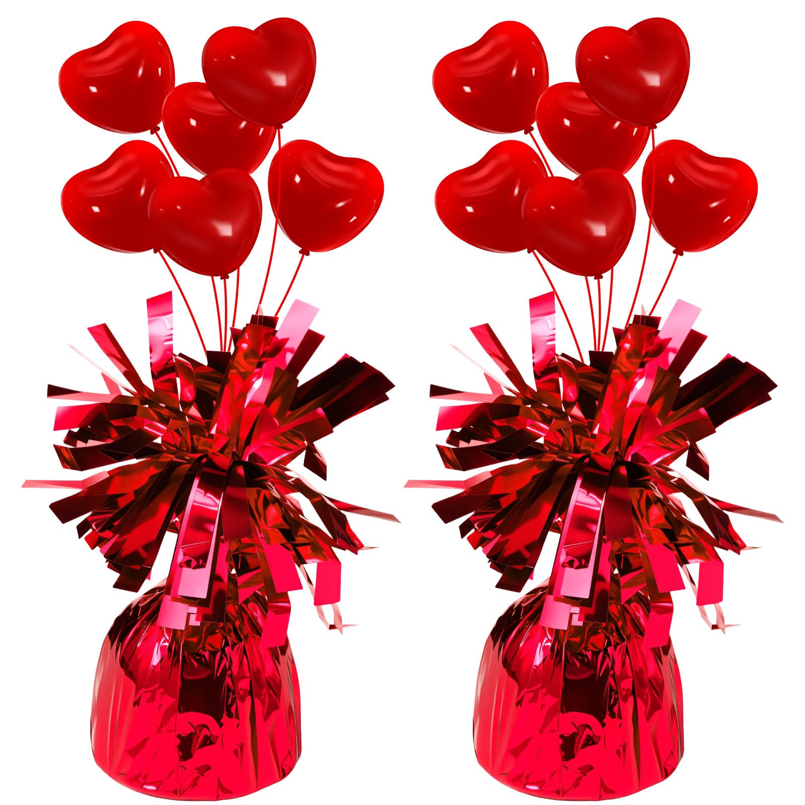 Photo 1 of ***STOCK PHOTO FOR REFERENCE ONLY***2 Pcs Balloon Weights Red Metallic Anchor Balloon Holder for Helium Balloons Heavy Table Weights Graduation Party Christmas Wedding Celebration Decoration (Red)
