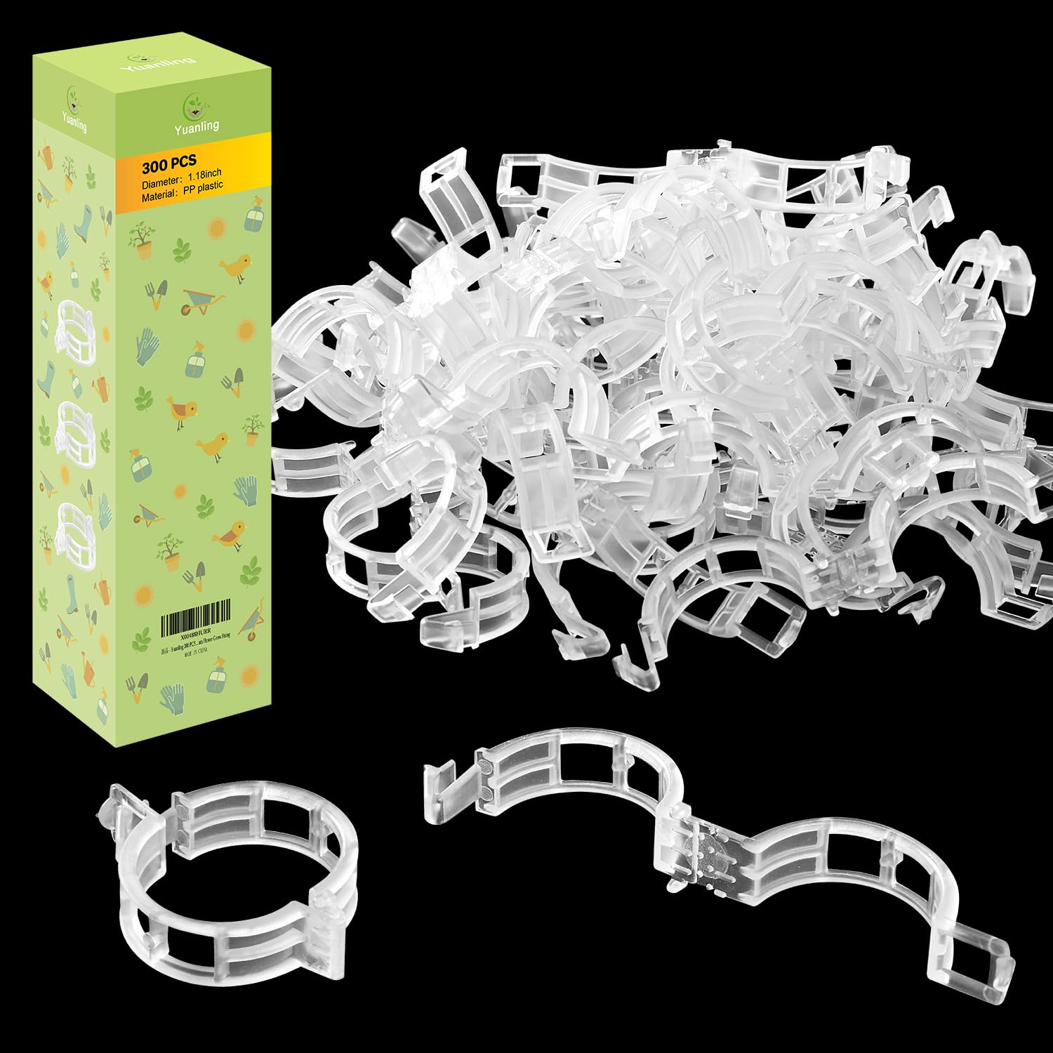 100 PCS Plant Support Clips Plastic Tomato Clips Plant Clips for Climbing Plants Clear Grape Tomato Vine Trellis Clips for Garden Vegetables Plants Flower Grow Fixing