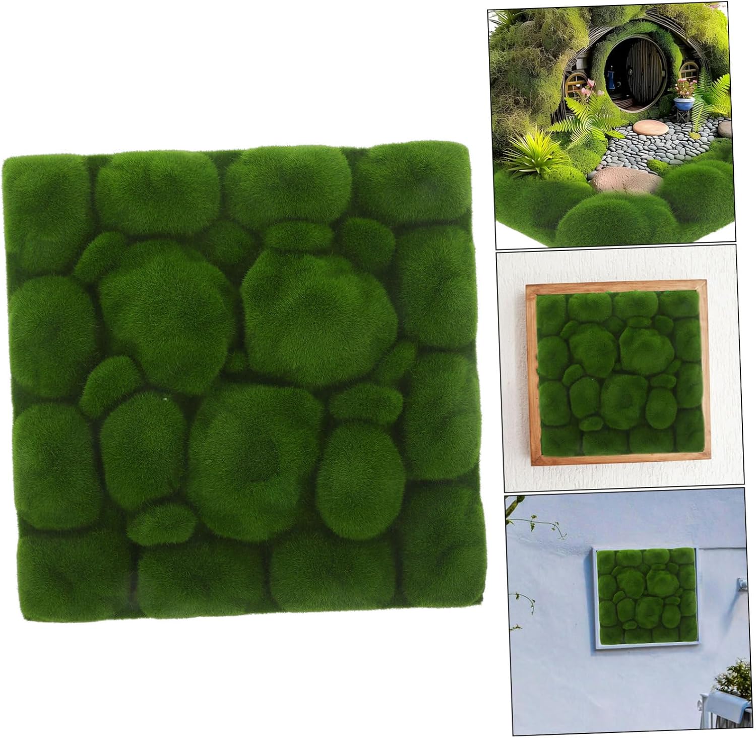 Garneck 2pcs Artificial Greenery Micro Landscape Moss Flocked Pseudomoss Garden Turf Fake Moss Ornament