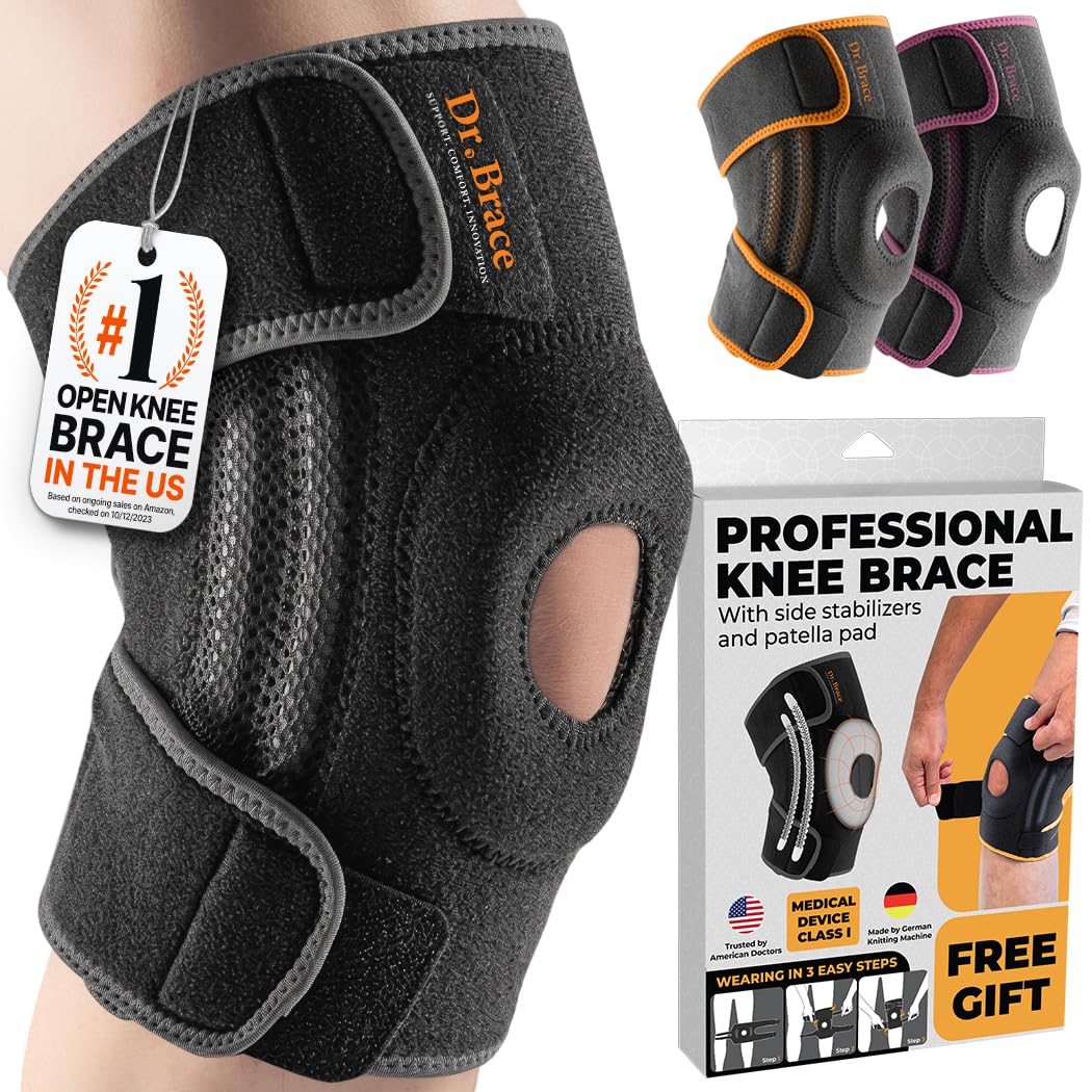 Dr. Brace ELITE Knee Brace with Side Stabilizers & Patella Gel Pads for Maximum Knee Pain Support and fast recovery for men and women-Please Check How To Size Video (Medium, Large)-image-4