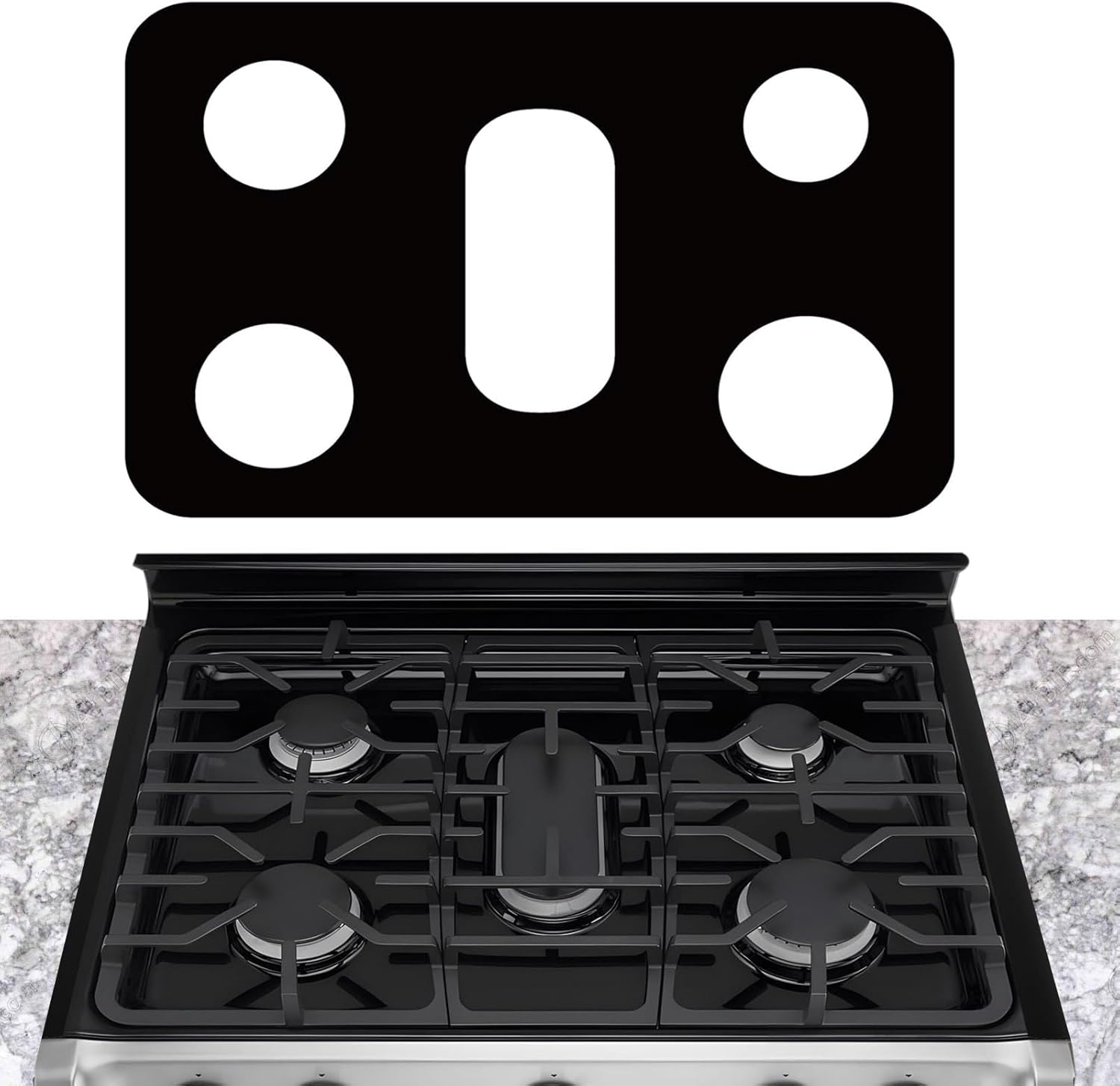 Stove Cover For LG 30 Inch Gas Range Model LDG3016 LRG3193 LRG3194 LRG3093 LRG3095 LRG3061 LRG3193 LRG3085 LDG3036, Upgraded 0.5MM Thickness Reusable Stove Burner Covers For LG Stove Protector