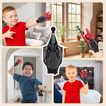Spider Web Shooter with Gloves - 8FT Web Launcher for Kids, Spider Silk Slinger Wrist Toy for Superhero Funs