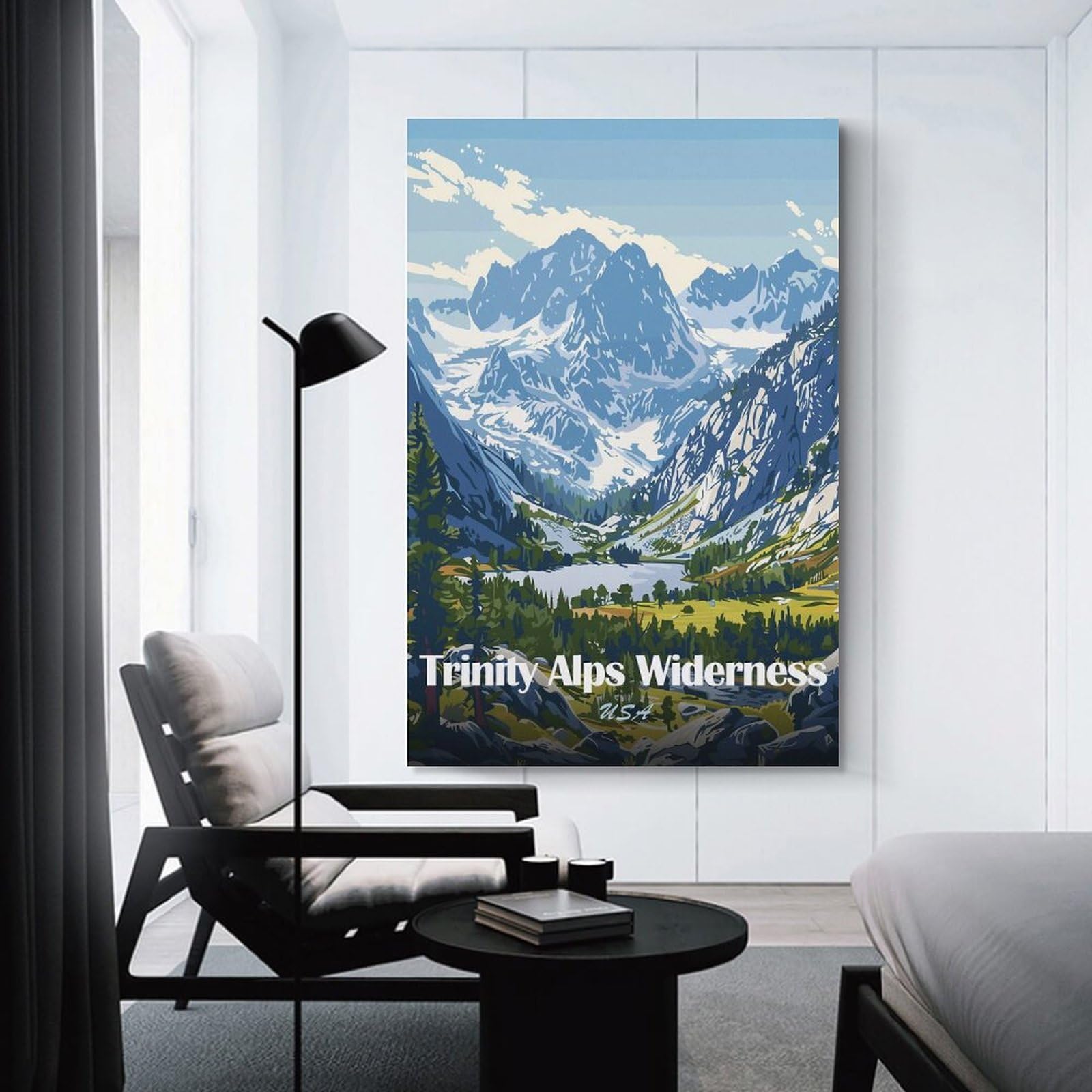 Junmoney Home Decor Wall Art Trinity Alps Wilderness Landscape Art, 12x18inch(30x45cm), for Gallery Wall Decor And Room Displays, An Easy Match for Collected Prints