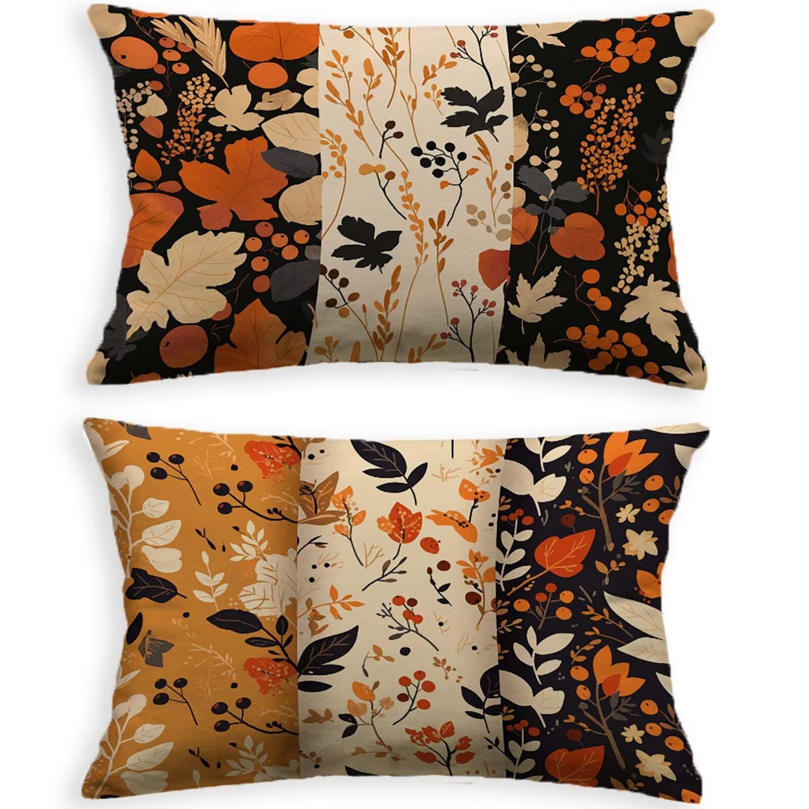 Coussin feuille en velours doux 80x100cm avec fermeture invisible lot de 2