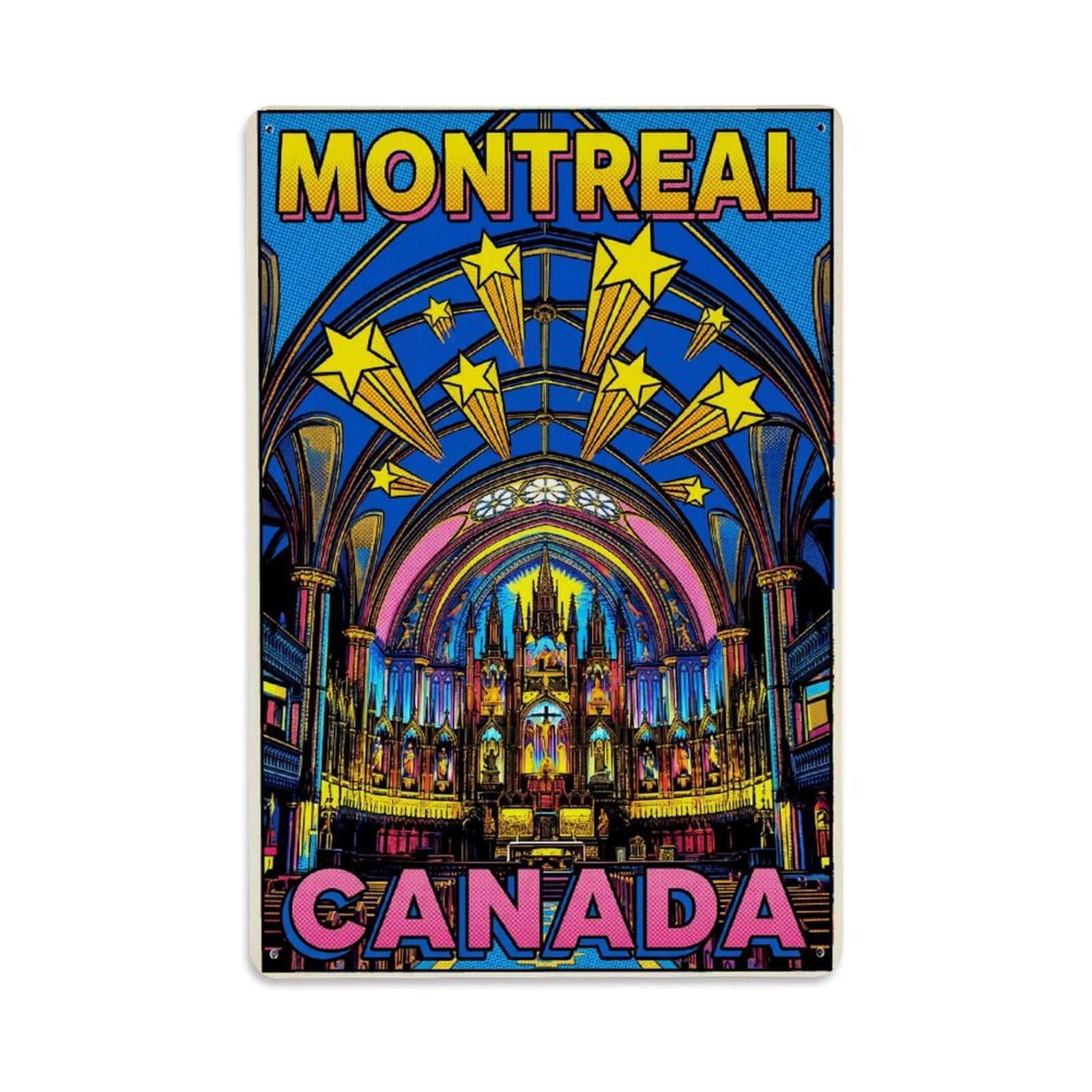 Xanthor Style Retro Canada Montreal Travel Metal Tin Sign