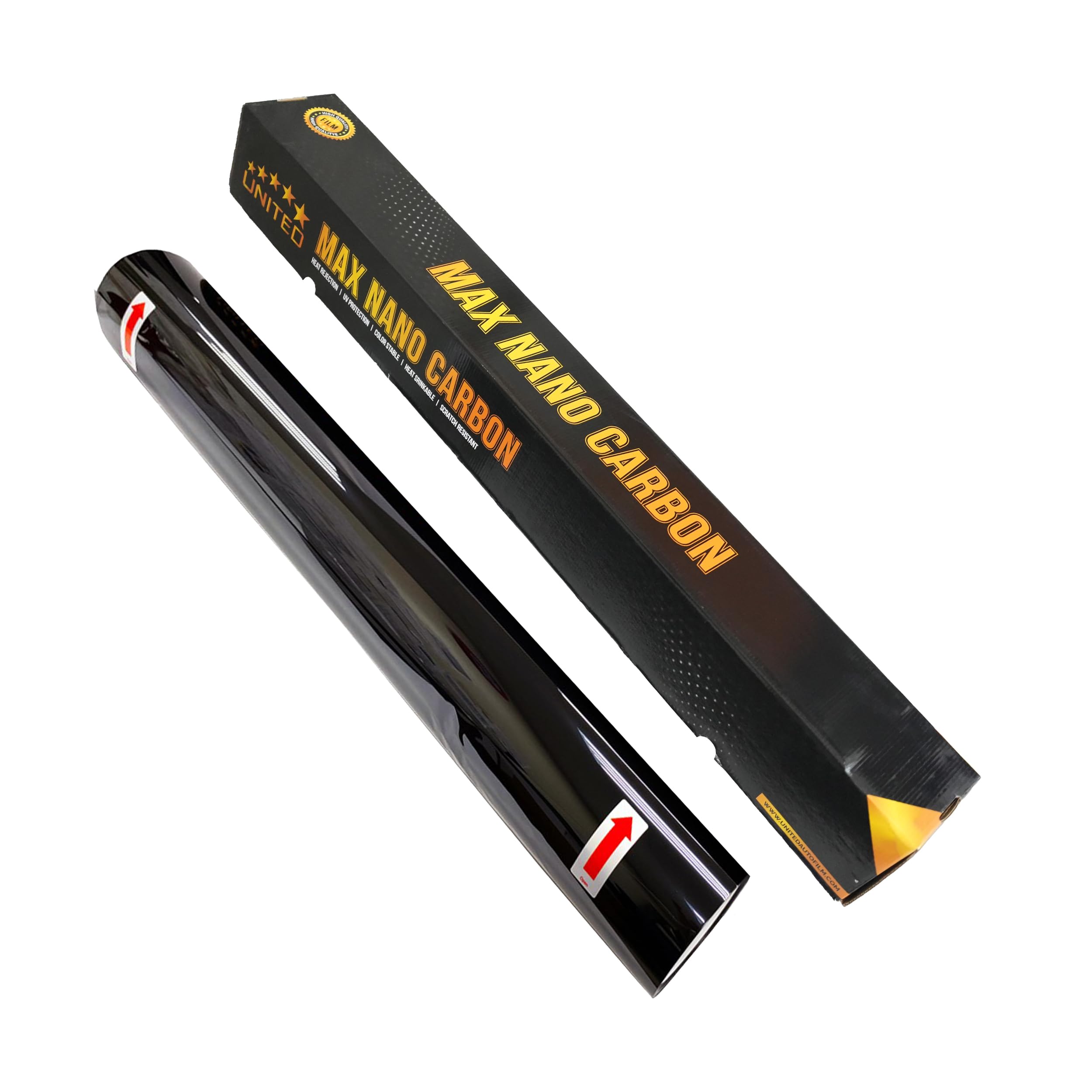 United Window Tint Car Film 40" in x 100'Ft MAX Nano Carbon Film 2Ply 35% VLT - Clear Polyester Privacy Window Tint Blocks UV/IR Rays, Heat & Glare-