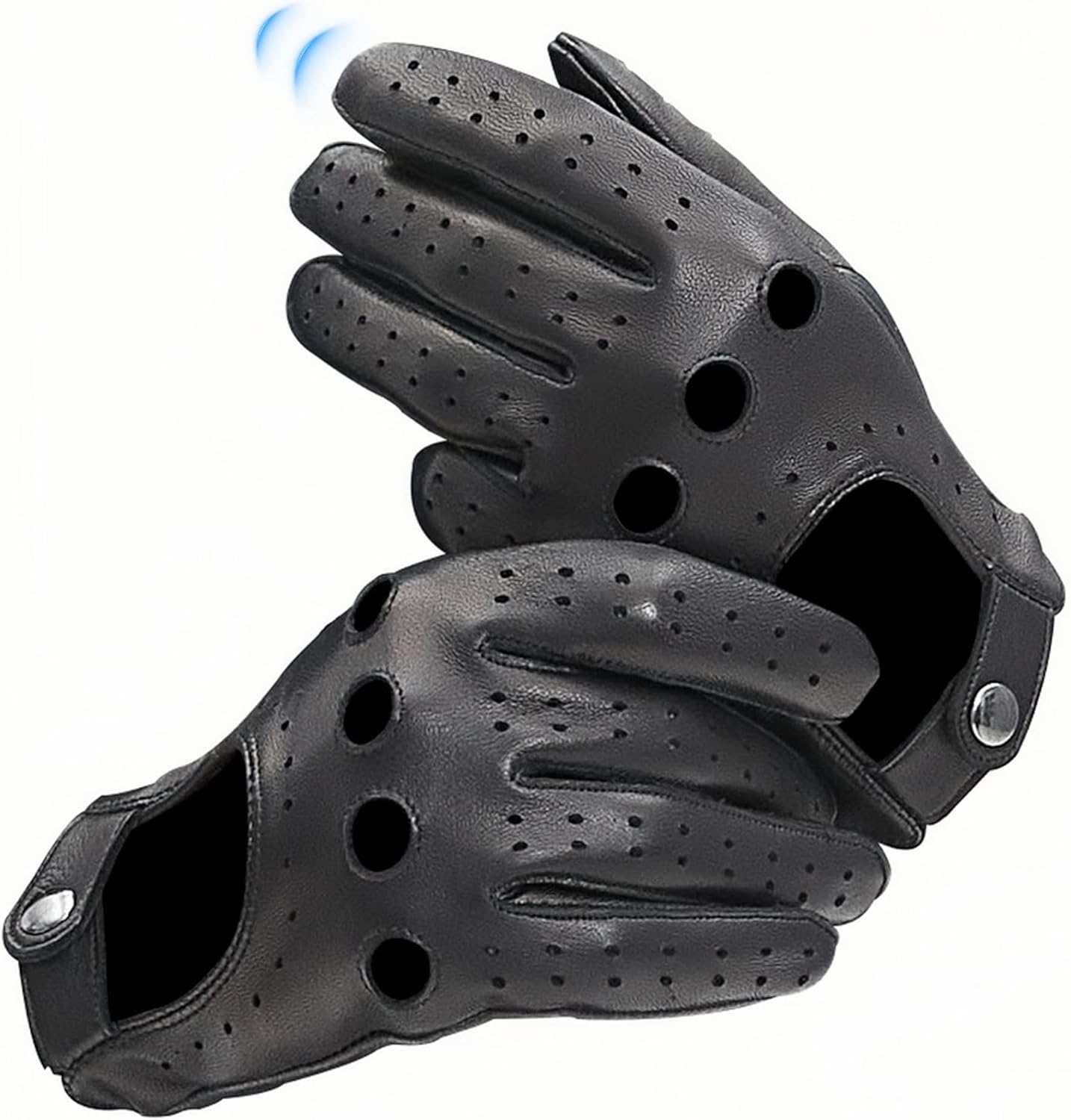 Men's Touchscreen Leather Gloves - Unlined Lambskin Leather Driving Gloves - Image 6