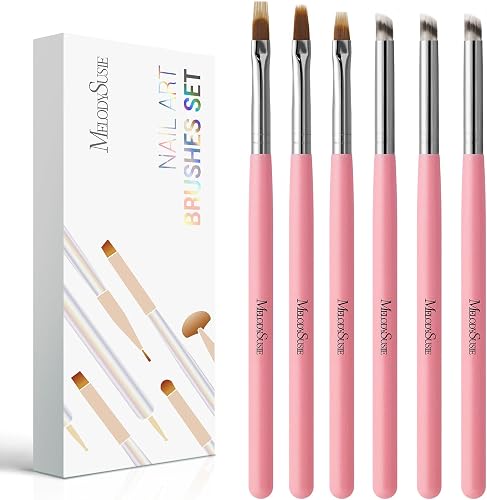 MelodySusie 6Pcs Ombre Nail Brushes | Nail Gradient Painting Pen for Blooming Nails, Gradient Nail, Manicure Nail Art Tools, Professional Accessories