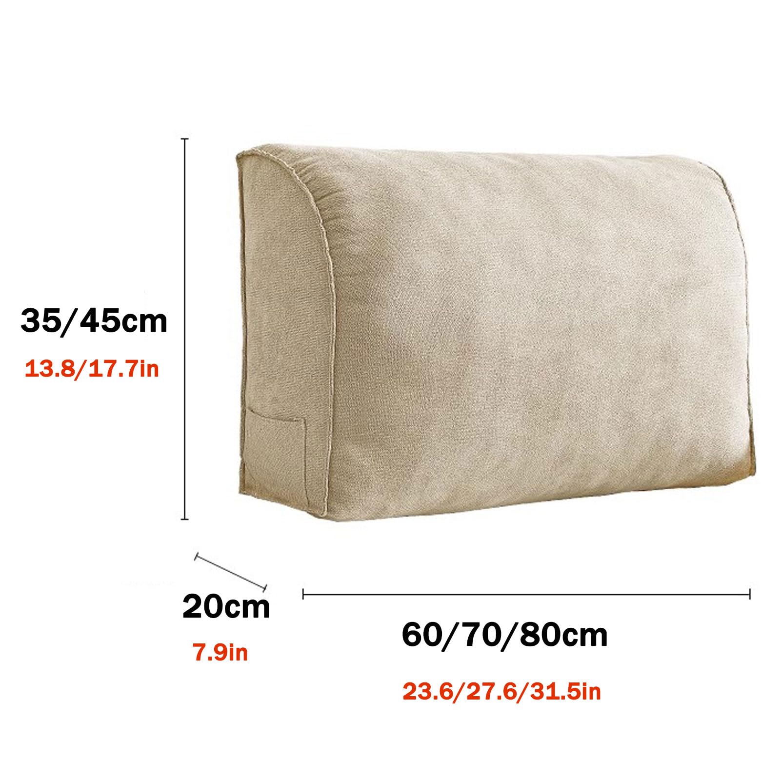 Cojín para Respaldo de Lectura, Almohadas de Cuña para Cabecera, Cómodo Almohada de Lectura de Sofá, Desmontable Almohada de Respaldo de Cama Grande (6 60x45x20cm)