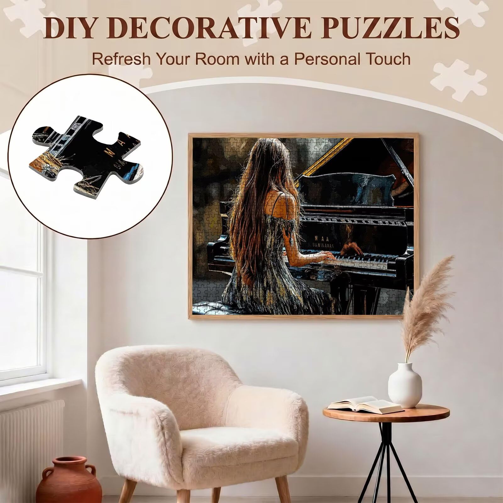 Puzzle 5000 Pezzi Classici, Puzzle Bellezza pianoforte, 156 x 105 cm, Gioco Educativo e Antistress in Legno con Poster Incluso, Ttività DIY per Famiglia, Regalo per Appassionati, Decor Parete, f0-747