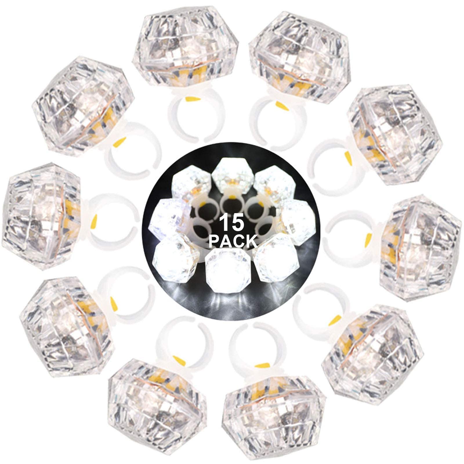 Amazon.com: DAOKEY LED Light up Rings Toys, White Led Bumpy Rings for ...