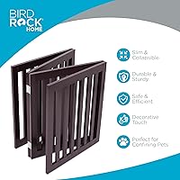 Vista 3 de INTERNET'S BEST Dog Gate - Barrera independiente para mascotas para interiores, valla plegable de madera para perros, puerta extra ancha