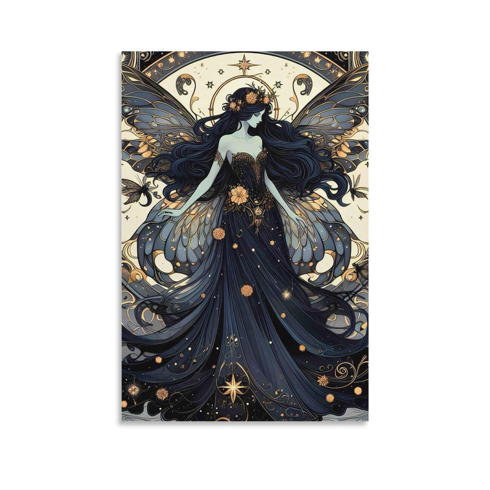 DHBANEIOK Dark Fairy Art Poster Artwork Giclee Canvas Prints Modern Wall Art Picture Wall Hanging for Bathroom Wall Decor 08x12inch(20x30cm)