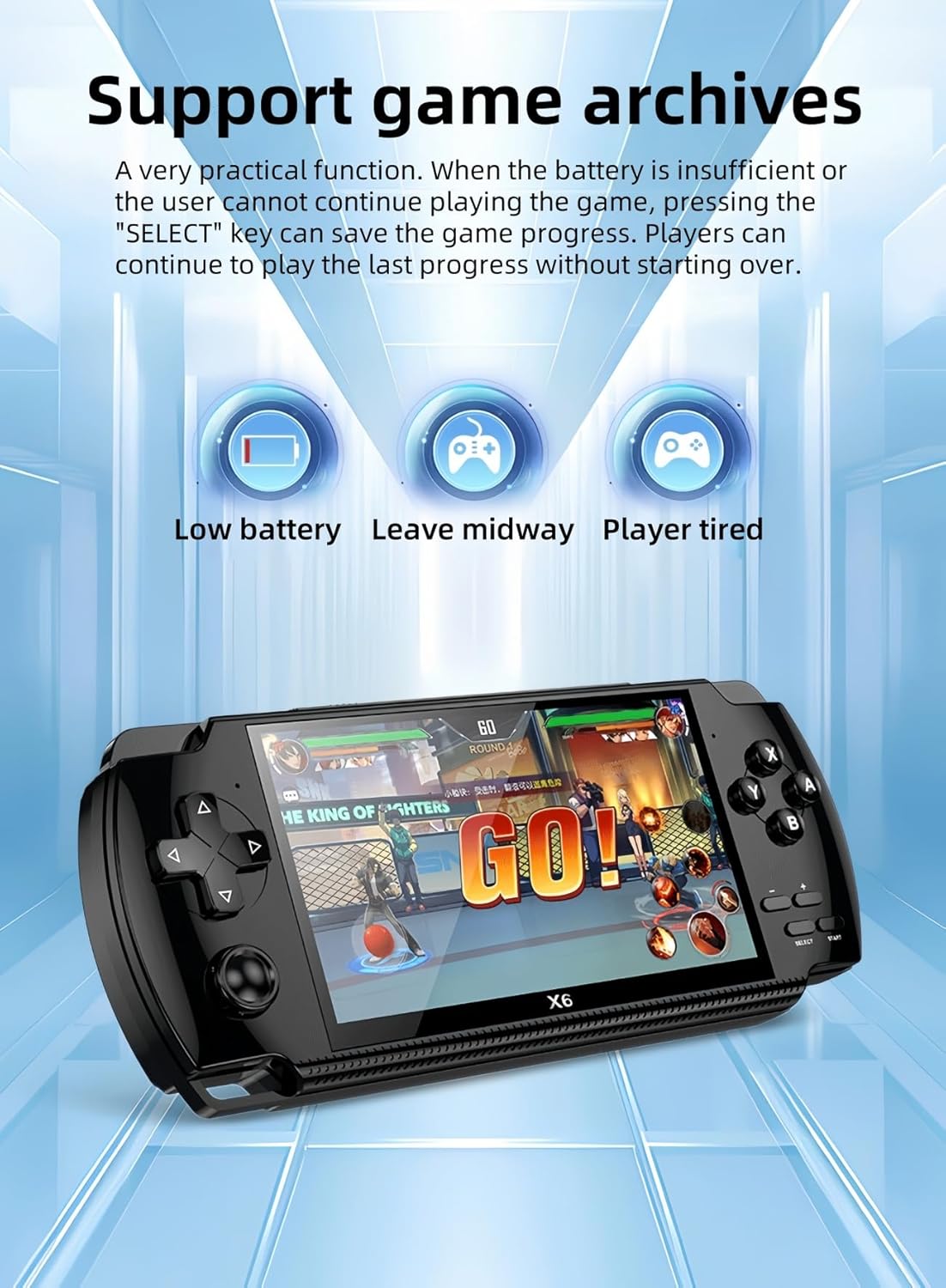 CUZCOP 4.3-inch Video Game Console Retro Portable Handheld Game Device Support Video/Music/E-book Playback Nostalgic Kid's Birthday/Christmas Gift/Toy Suitable for Home/Uutdoors/Travel (Black) - Image 4